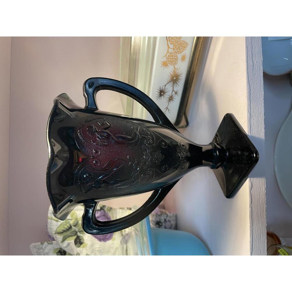 L. E. Smith Vintage Black Amethyst Vase